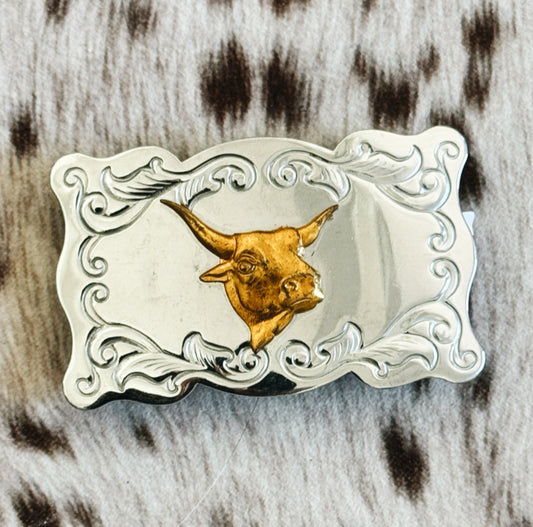Vintage Bull Belt Buckle
