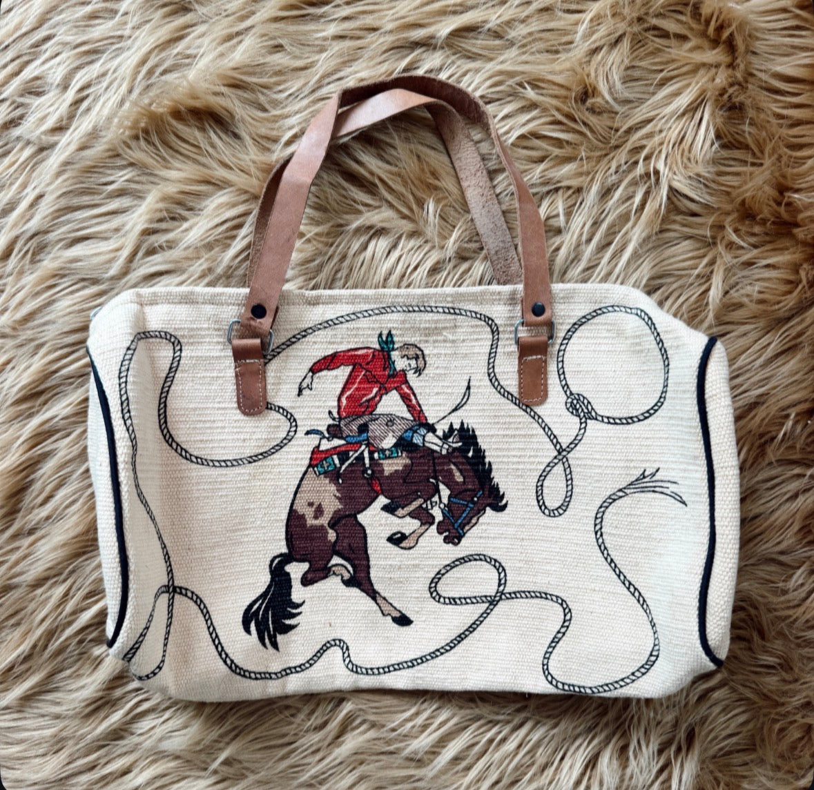 Vintage Cowboy Tote Bag