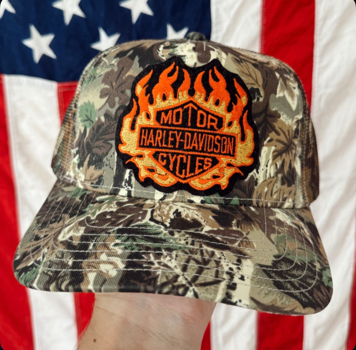 Harley Davidson Flame Camo Hat