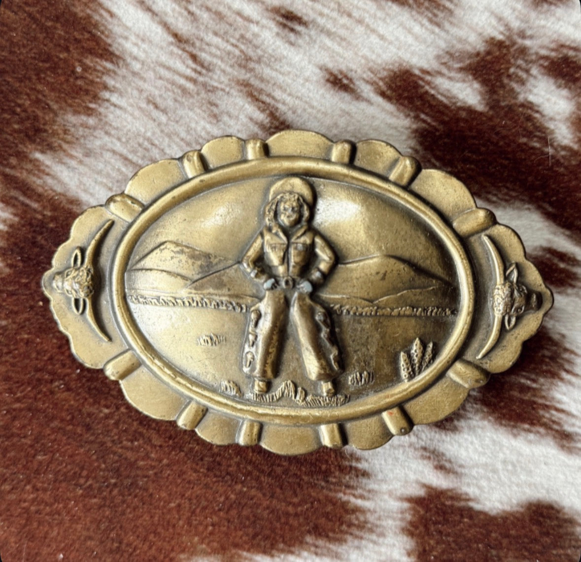 Vintage Cowgirl Belt Buckle