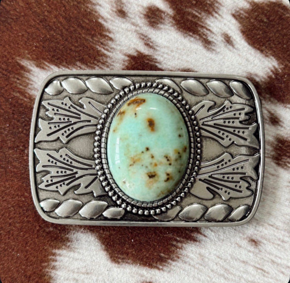 Vintage Turquoise Stone Belt Buckle