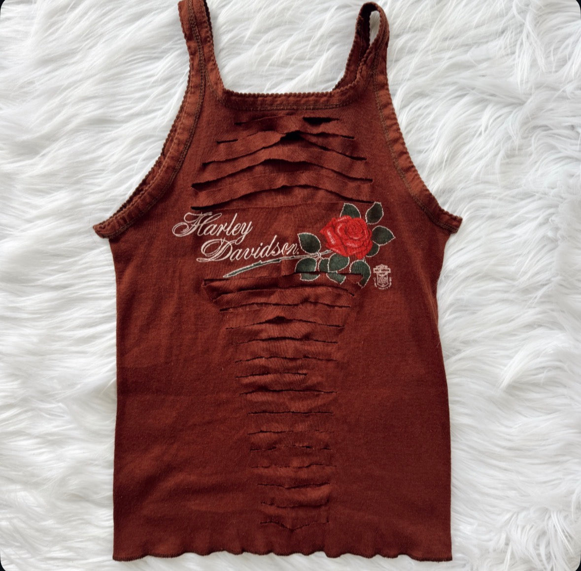 Vintage Harley Davidson Rose Tank Top