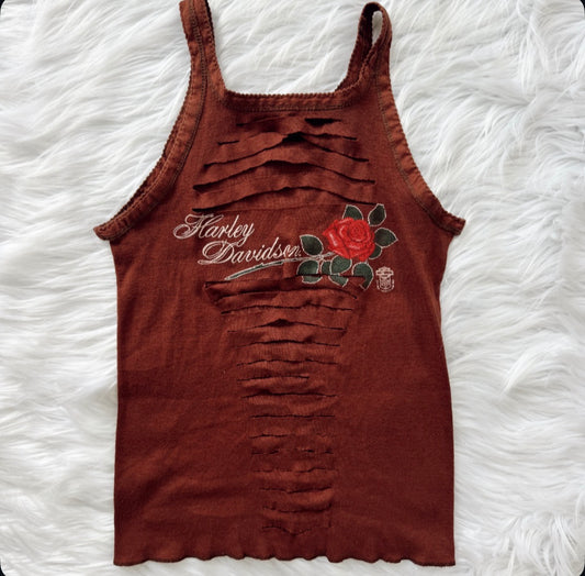 Vintage Harley Davidson Rose Tank Top