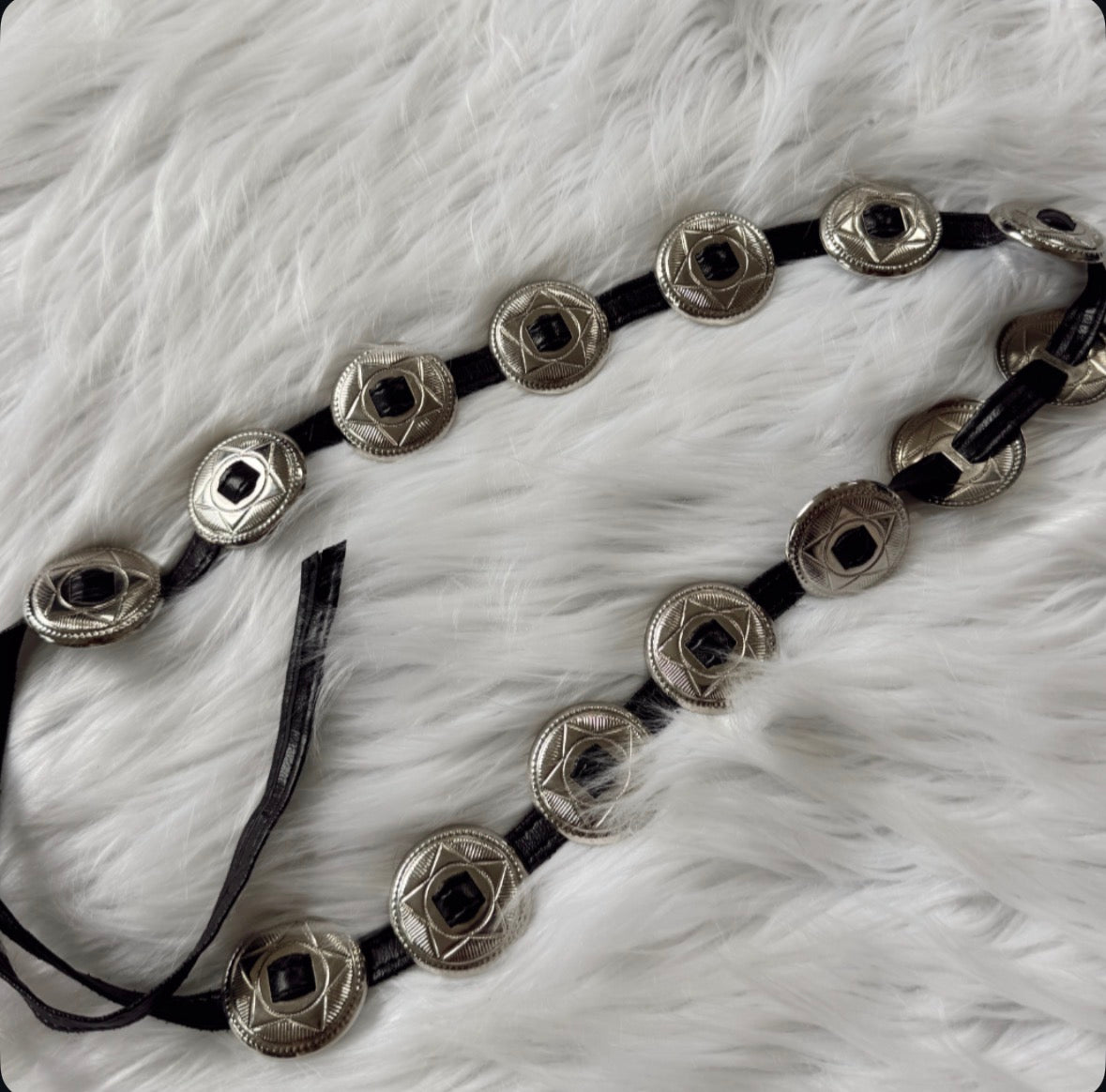 Vintage Black Concho Belt