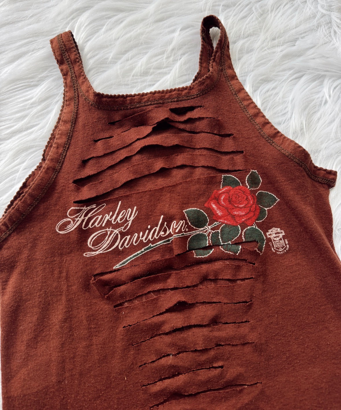 Vintage Harley Davidson Rose Tank Top