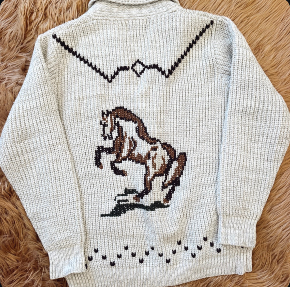 Vintage Cowichan Horse Sweater