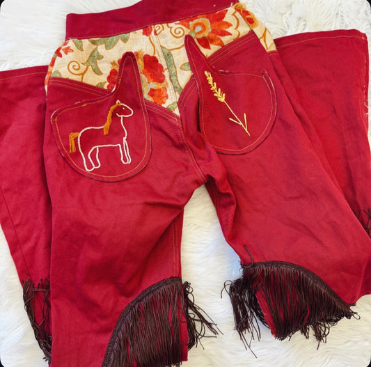 Vintage Western Embroidered Pants
