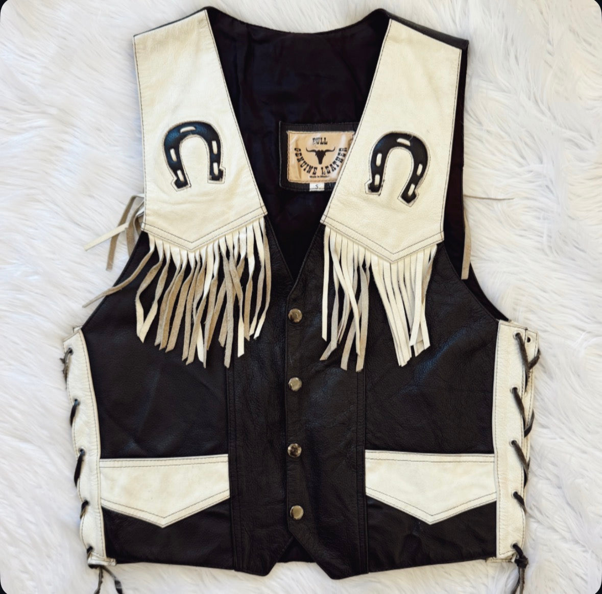 Vintage Horseshoe Fringe Vest