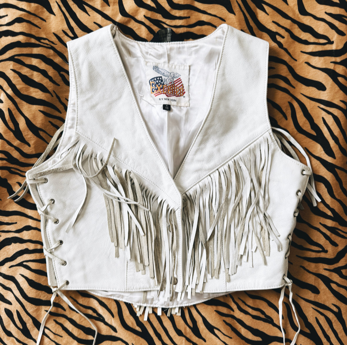 Vintage White Fringe Vest