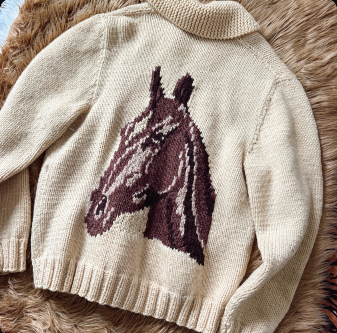 Vintage Horse Cowichan Sweater