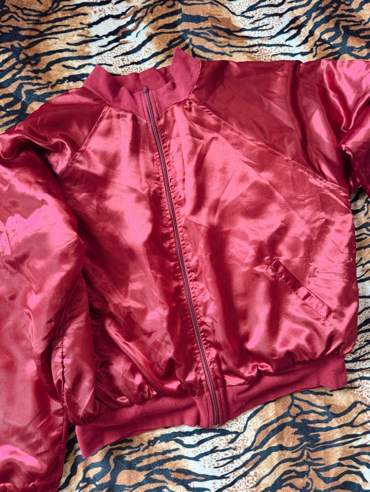 Vintage Maroon Harley Bomber Jacket