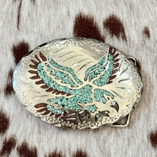 Vintage Eagle Inlay Buckle