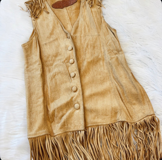 Vintage Suede Fringe Dress
