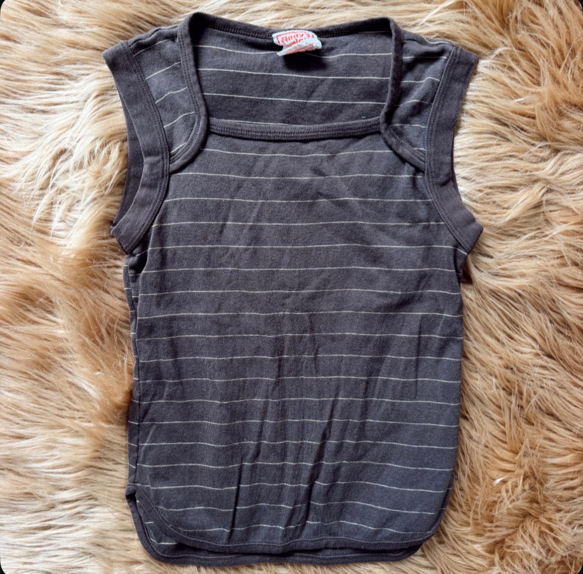 Vintage Brown Striped Tank Top