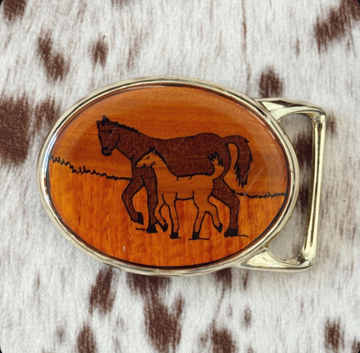 Vintage Horses Belt Buckle