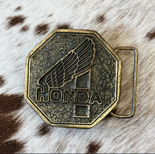 Vintage Honda Brass Belt Buckle