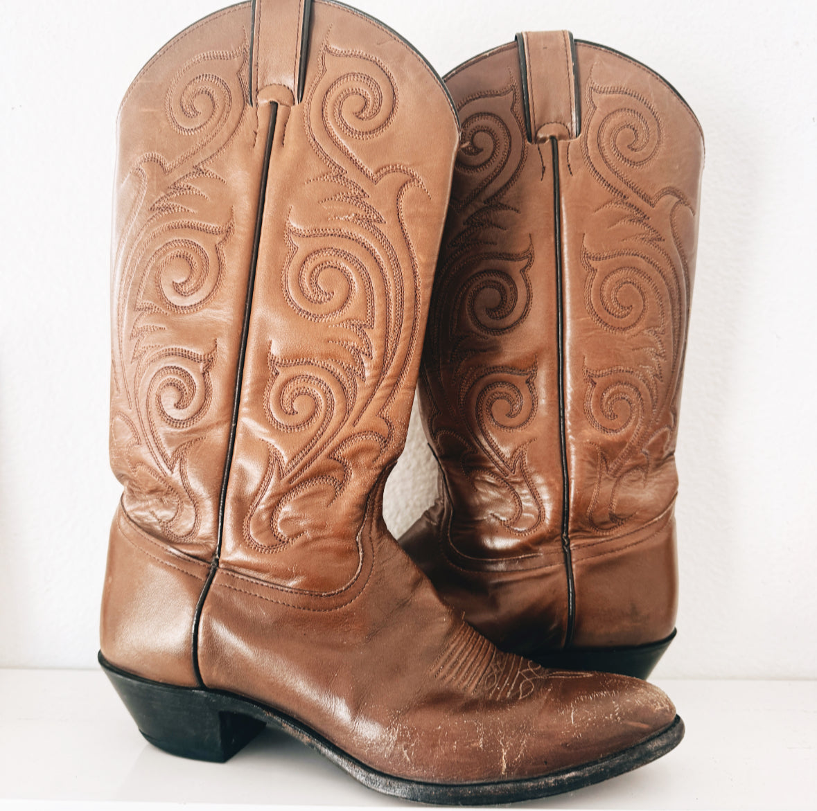 Vintage Brown Tony Lama Cowboy Boots