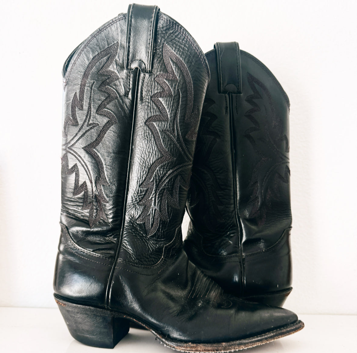 Vintage Black Cowboy Boots