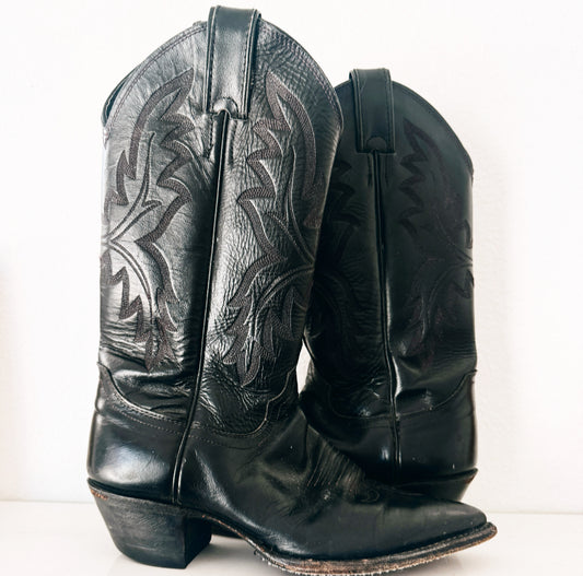 Vintage Black Cowboy Boots
