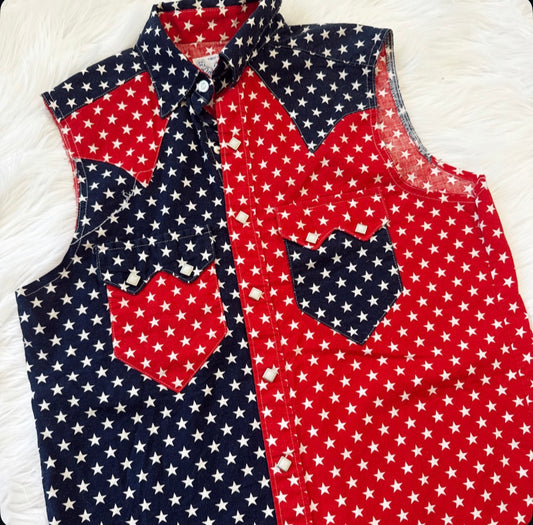 Vintage Stars Pearl Snap Tank Top