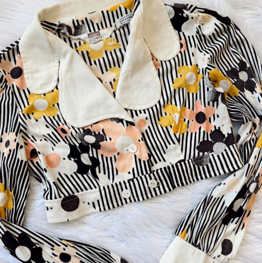 Vintage 70s Floral Long Sleeve Top