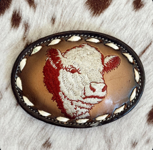 Vintage Cow Belt Buckle