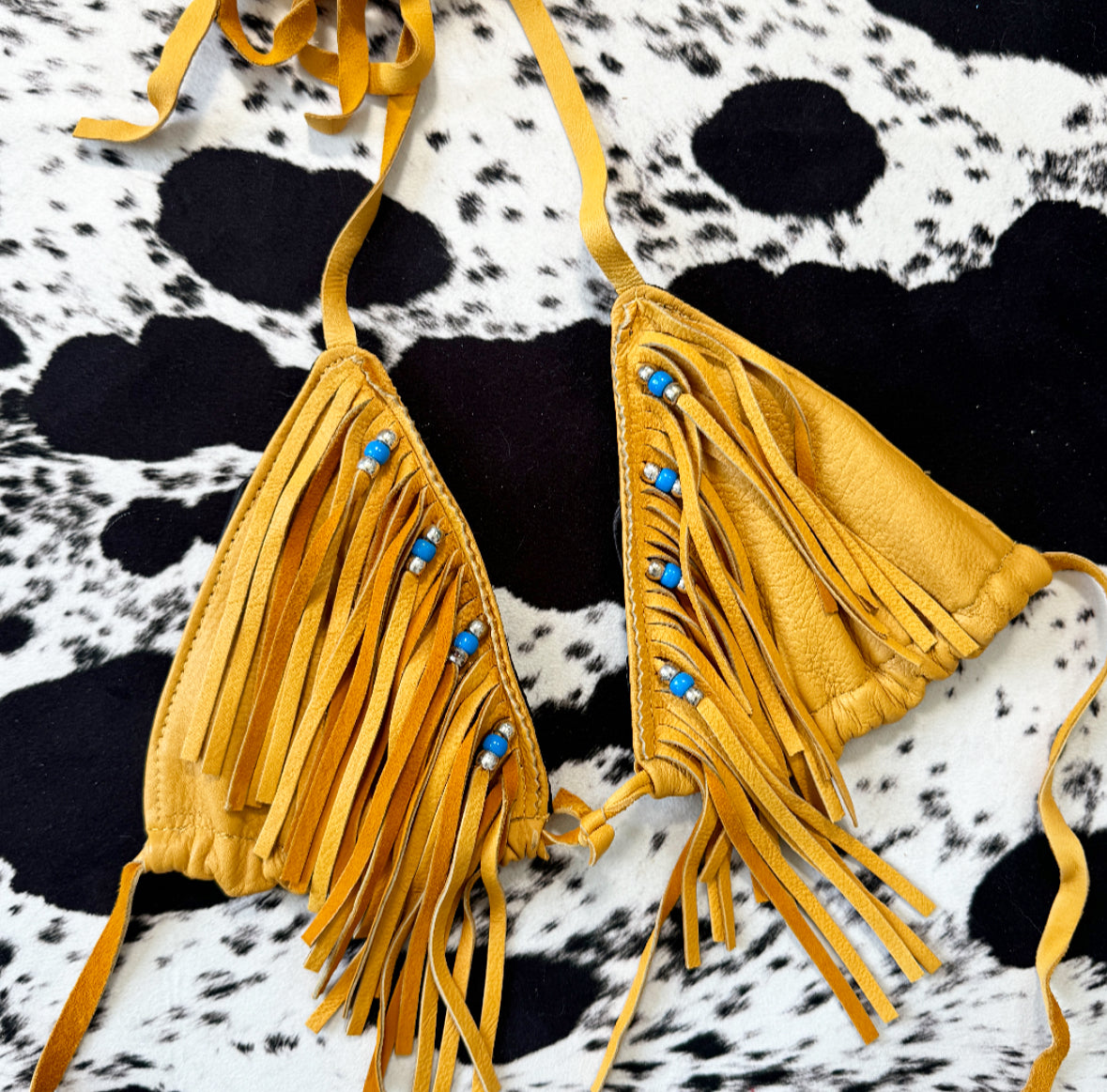 Vintage Fringe Leather Top