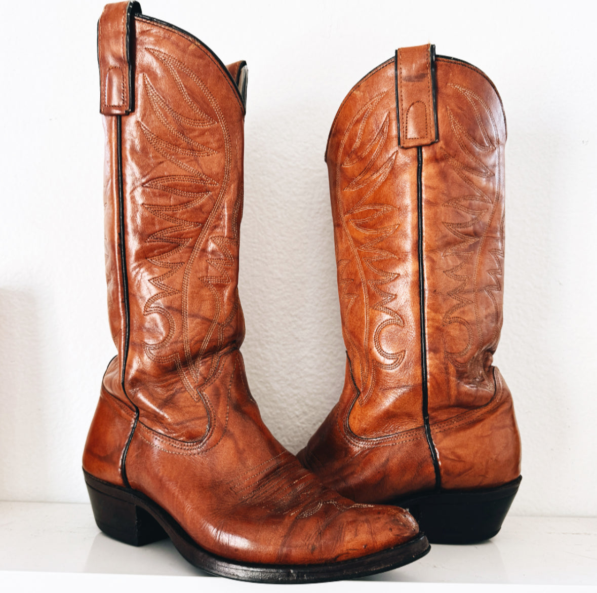 Vintage Texas Brown Cowboy Boots