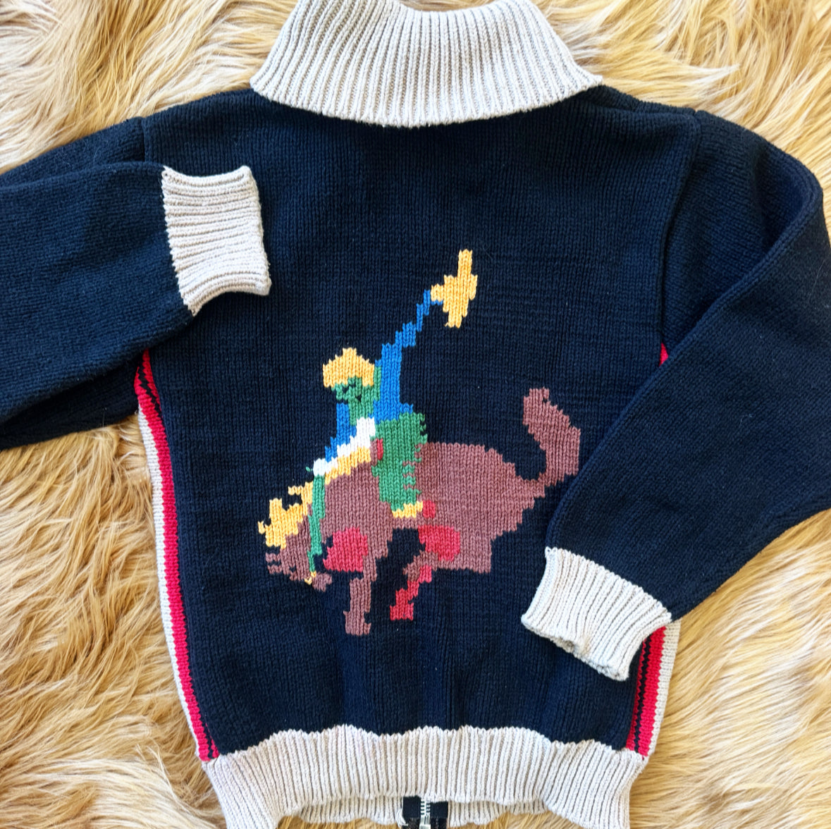 Vintage Buckin' Bronco Cowichan Sweater