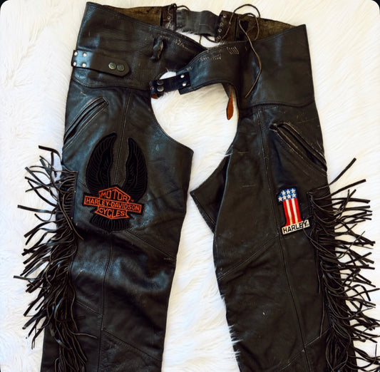 Vintage Harley Davidson Fringe Leather Chaps