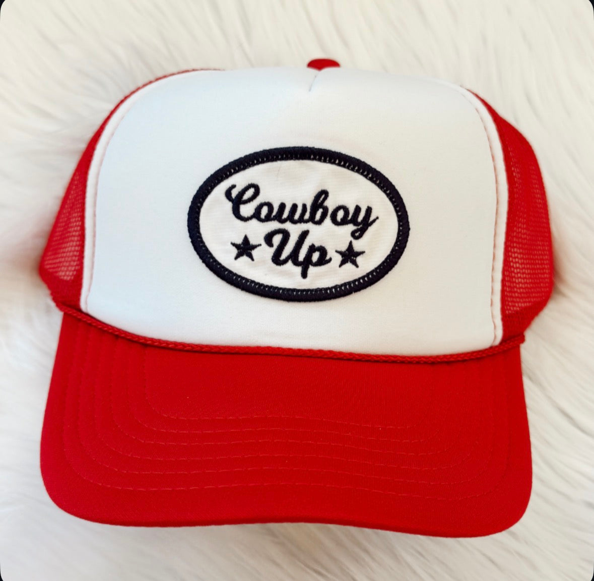 Vintage Cowboy Up Red Hat