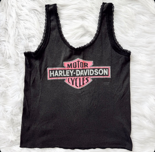 Vintage Harley Davidson Lace Tank Top