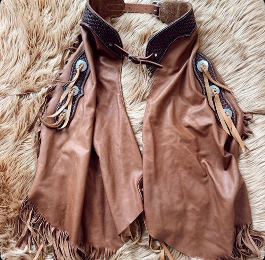 Vintage Brown Leather Chaps