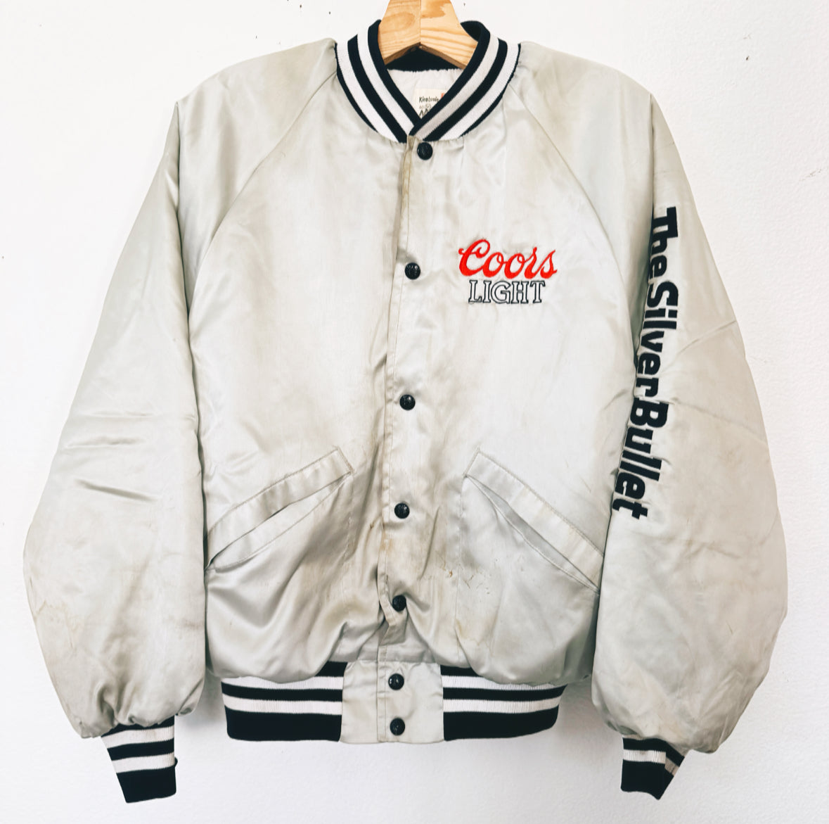Vintage Coors Light Silver Bullet Bomber Jacket