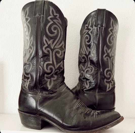 Vintage Black Cowboy Boots