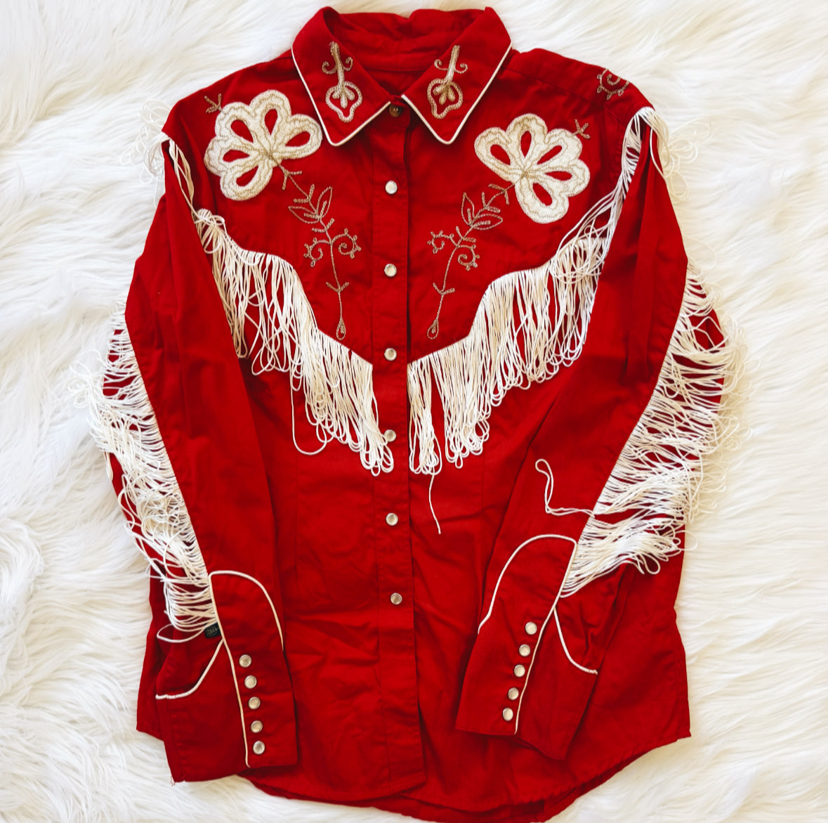 Vintage Rockmount Western Fringe Pearl Snap