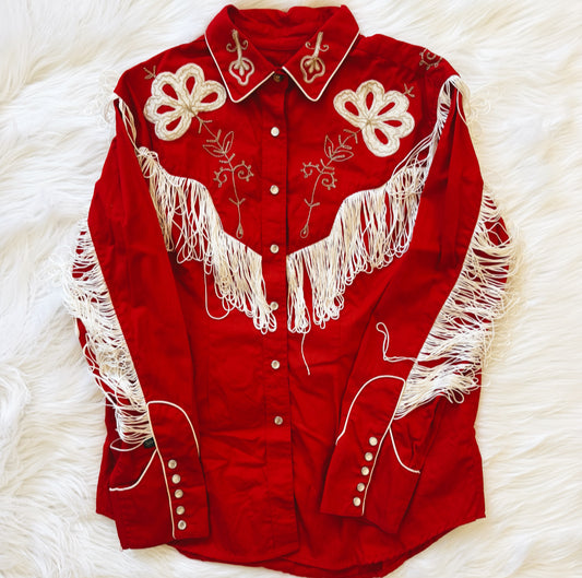 Vintage Rockmount Western Fringe Pearl Snap