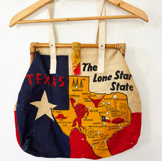 Vintage Texas Burlap Purse