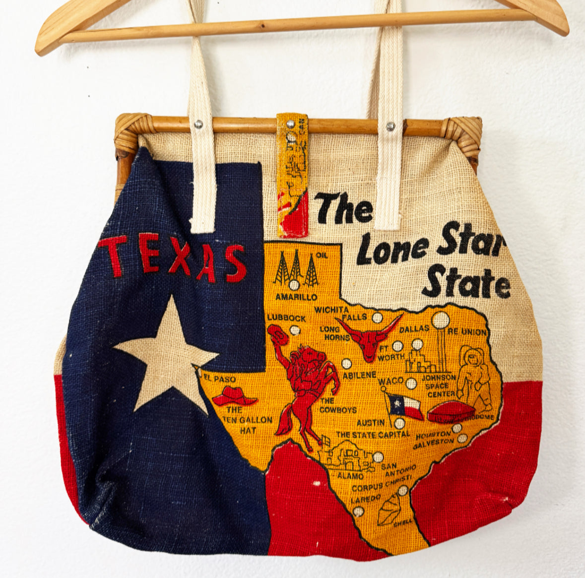 Vintage Texas Burlap Purse
