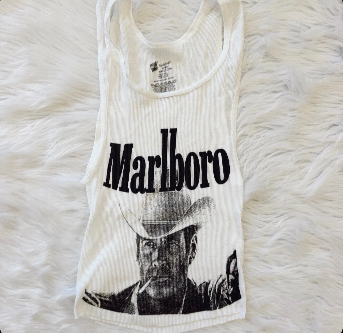 Marlboro Man Black & White Tank Top
