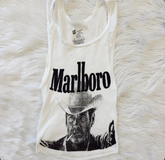 Marlboro Man Black & White Tank Top