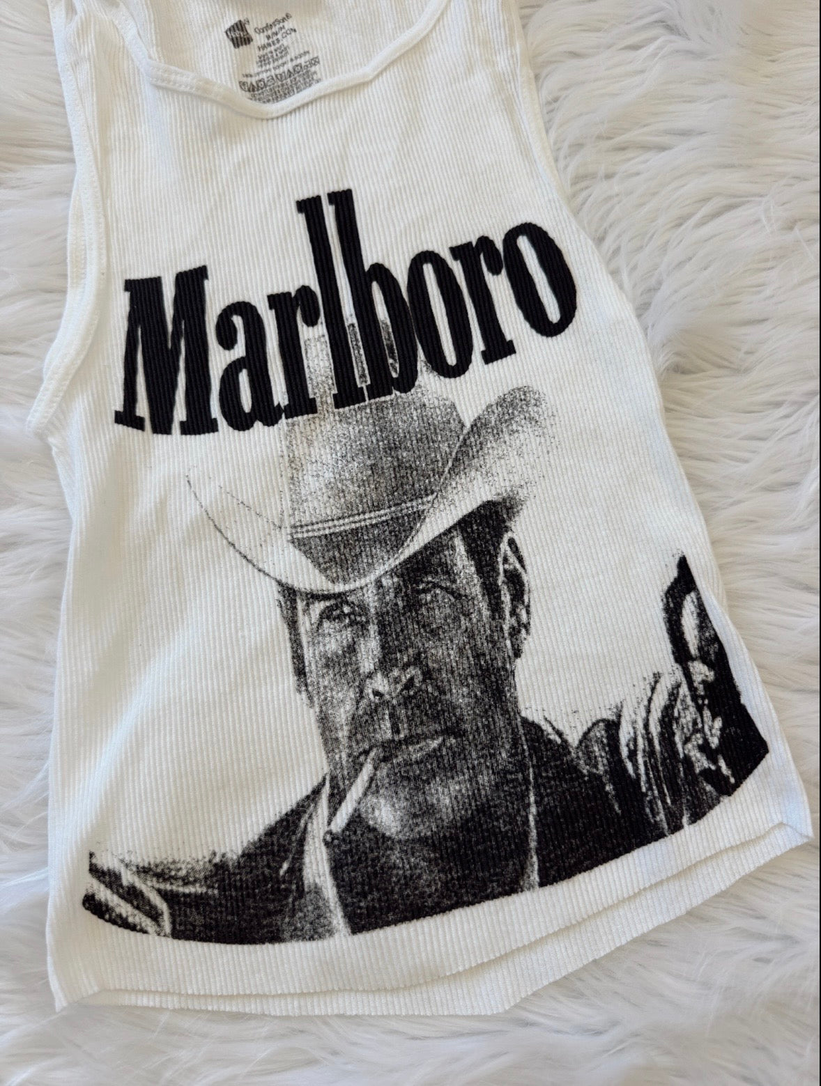 Marlboro Man Black & White Tank Top