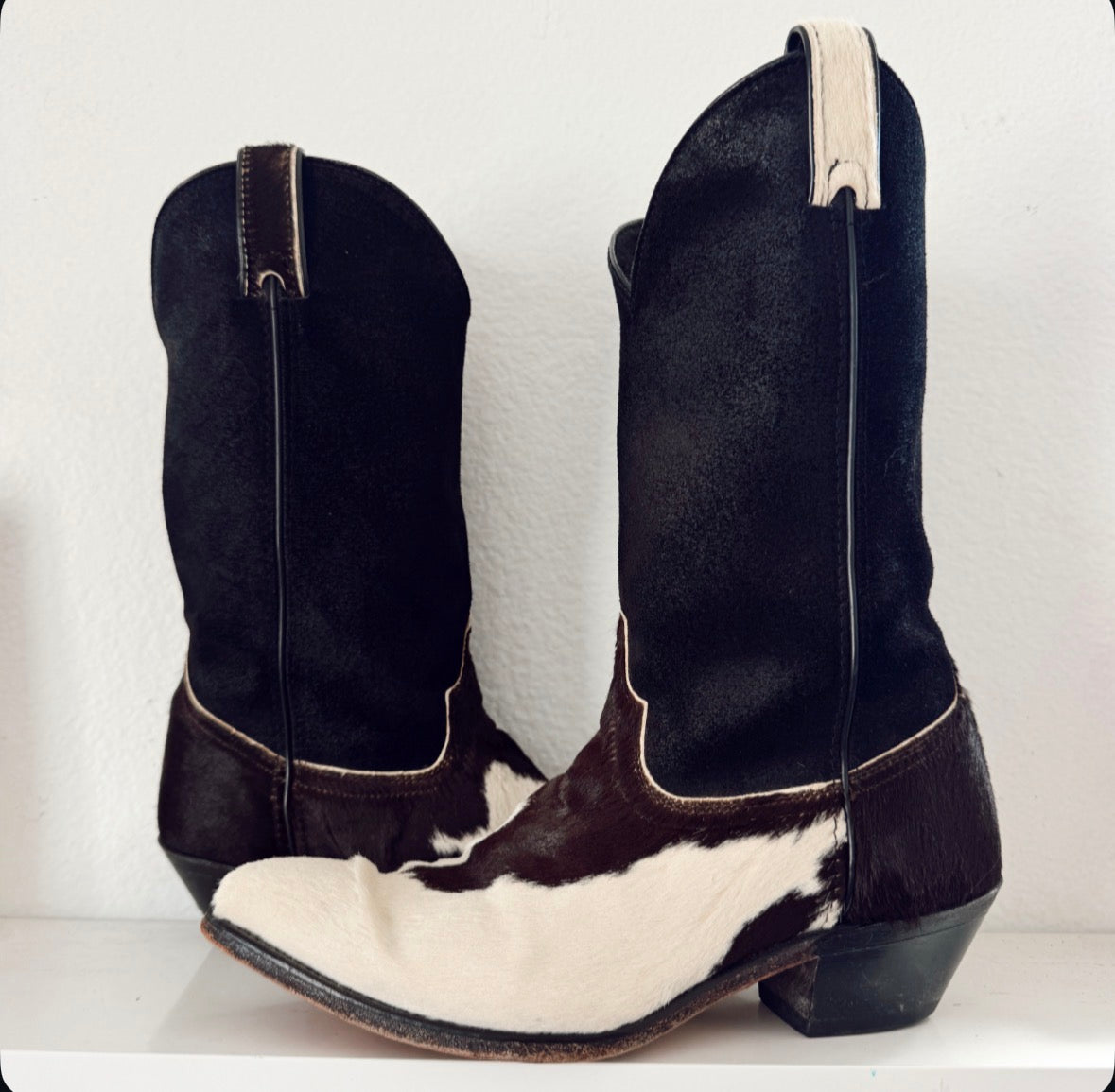 Vintage Cowhide Cowboy Boots