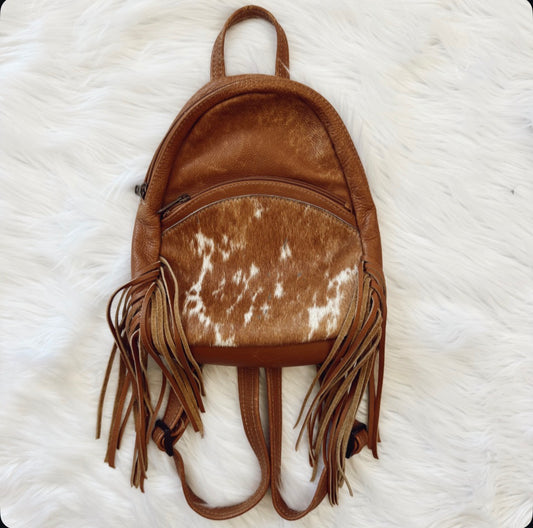 Vintage Cowhide Leather Backpack
