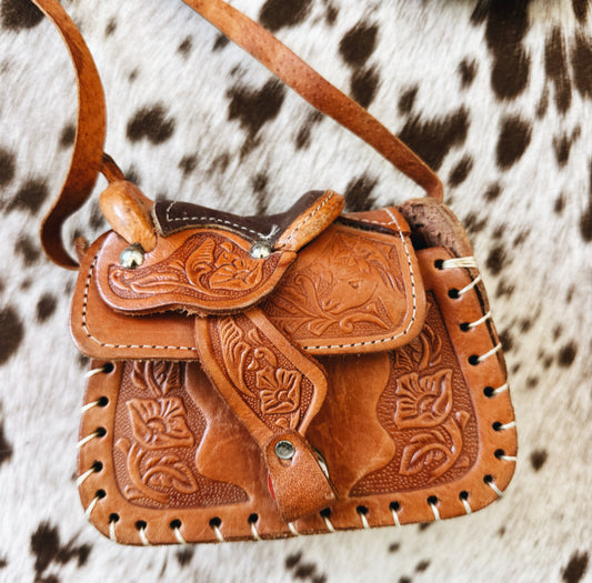 Vintage Saddle Leather Purse