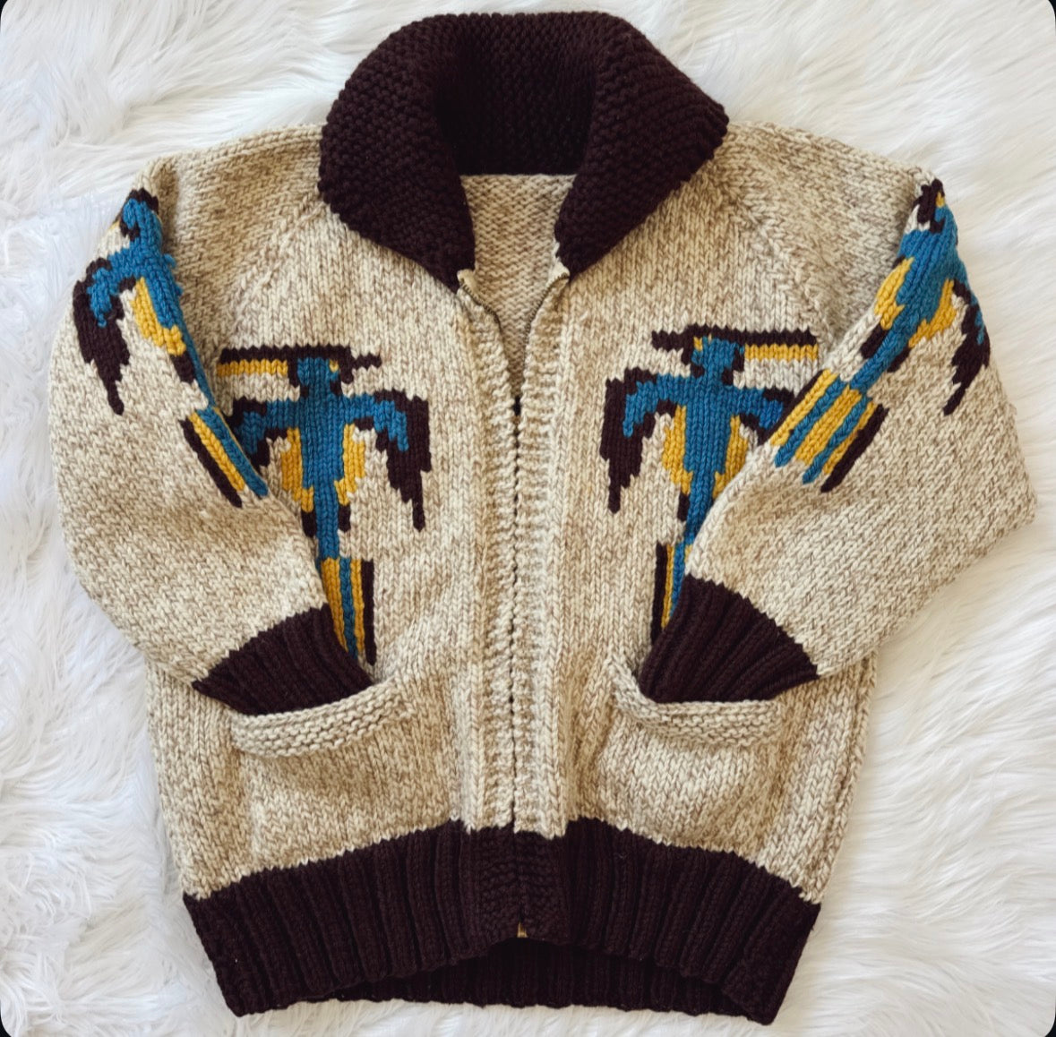 Vintage Thunderbird Cowichan Sweater