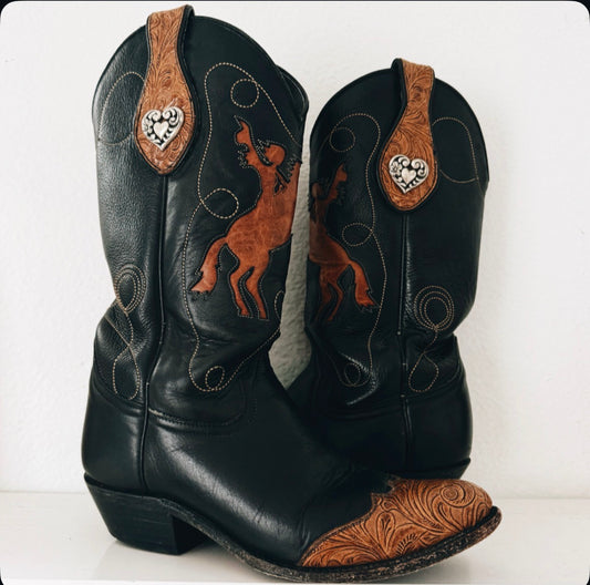 Vintage Buckin' Bronco Cowboy Boots