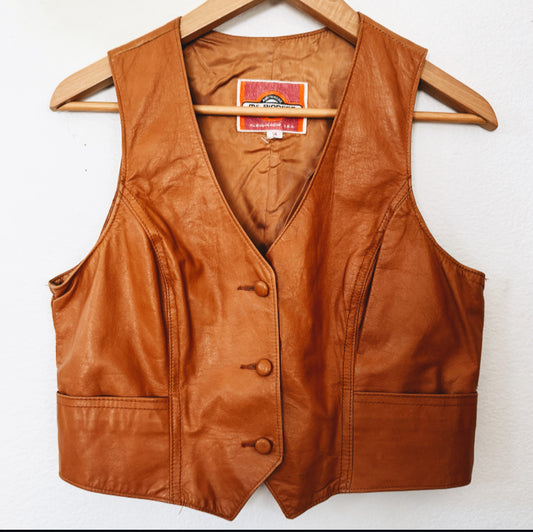 Vintage 70s Leather Vest