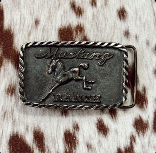 Vintage Mustang Ranch Belt Buckle