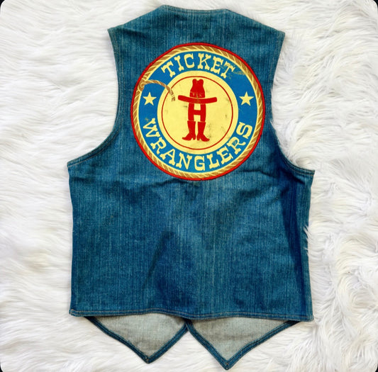 Vintage Ticket Wranglers Levis Denim Vest